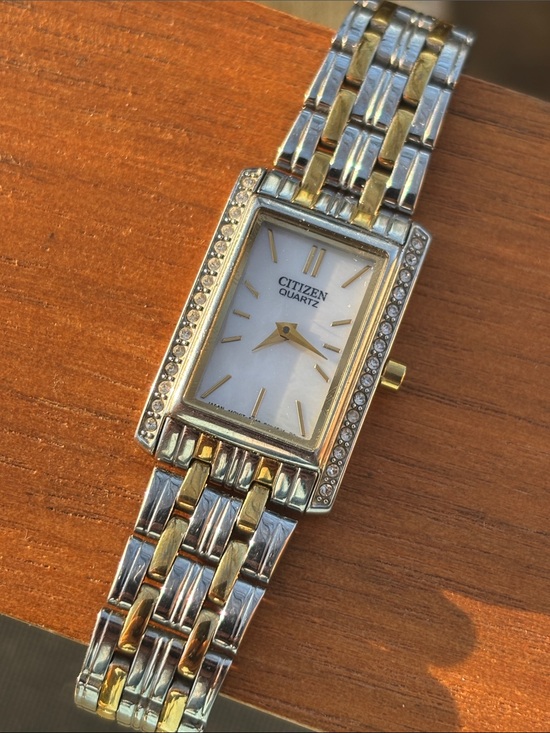Citizen Accessories - Citizen Two-Tone Silver and Gold Crystal-Trim Women's Bracelet Watch